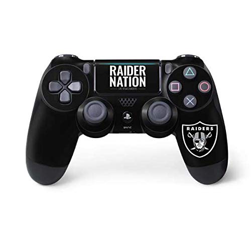 Skinit Decal Gaming Skin Compatible with PS4 Pro/Slim Controller - Officially Licensed NFL Las Vegas Raiders Team Motto Design