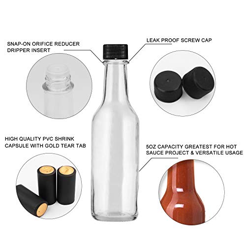 Encheng 5oz Clear Woozy Bottles with Shrink Capsules