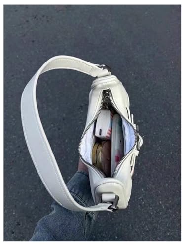 OYOANGLE Women's Pu Leather Shoulder Bag Y2k Stars Zipper Top Small Purse Handle Handbags Cute Underarm Bag4