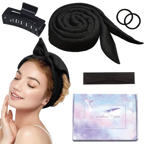 Lockenwickler Über Nacht Neu Heatless Curls Band Locken Ohne Hitze für Alle Haartypen Hitzefreie DIY Blowout Hair Curler zum Ausschlafen Overnight Lockenband 1Set Schwarz