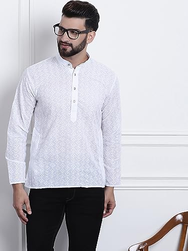 Sojanya (Since 1958 Men'S Cotton Chikankari Only Short Kurta2