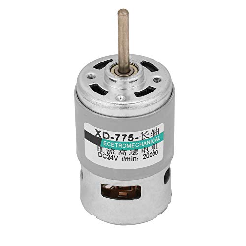 Motore DC 775 80W Basso Rumore Alta Velocità con Cuscinetti a Sfera Doppi e Asse D per Strumenti Elettrici Fai da Te 12V/24V Universale 20000RPM