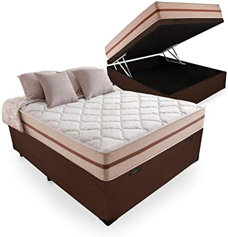 Cama Box Com Baú Casal + Colchão De Molas Ensacadas - Anjos - Classic 22x188x138cm