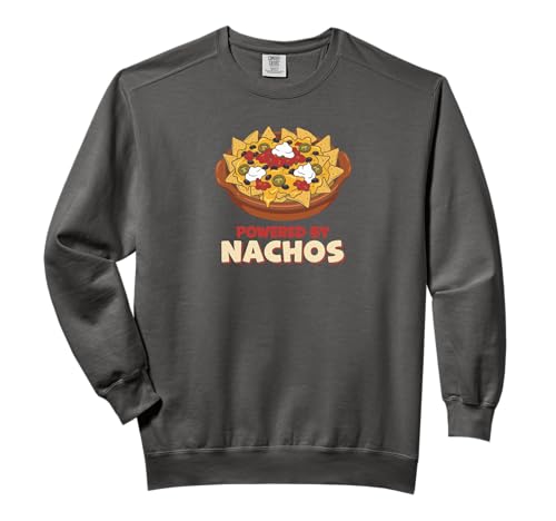 Powered By Nachos Funny Foodie Comfort Colors Adult Sweatshirt