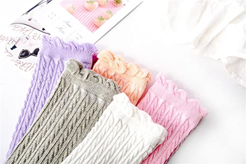 Image of Little Girl's Knee High Socks Over Calf Kids Overknee Stockings Bow Style