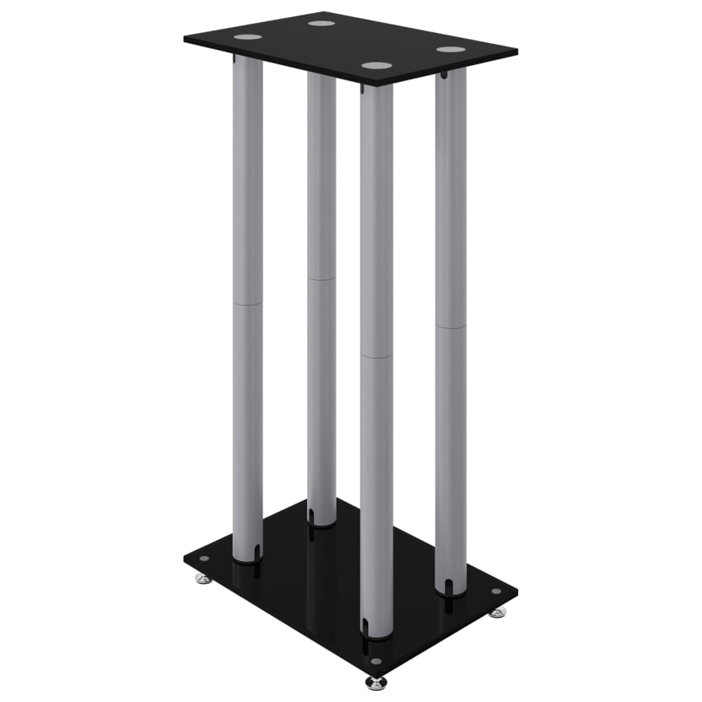 Pedane Casse 2pz Nero Argento Vetro Temperato Design 4 Pilastri,Dispositivi elettronici,o,Accessori o,Accessori per Altoparlante,Supporti per altoparlanti-51818