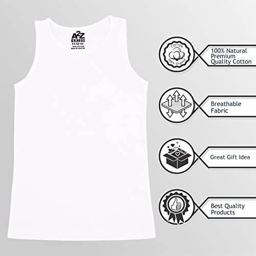 Boys Underwear Vests 100% Soft Cotton Tank Tops Kids Sleeveless White Vest Summer Back to School Undershirts 2-13Y4