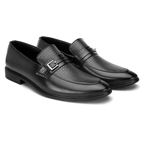 Image of STANPHORD Men Formal Slip-On Loafer Shoes | Lightweight PU Casual Office Wear Moccasins | Cushioned Insole | Anti-Slip Sole | Business Casual (TPSH M609)