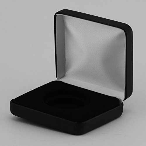Caja exhibidora Air-Tite para monedas de 30mm en cuero sintético negro miniatura 1