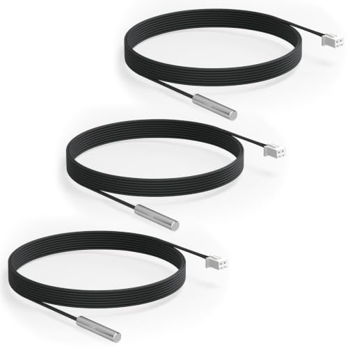 Image of DROK 10K Temperature Sensor Probe 3pcs, 2 Meter Waterproof Temp Sensor Probe, Stainless Steel 3950 NTC Temp Sensor Probe, Digital Temperature Transmitter Extension Cable