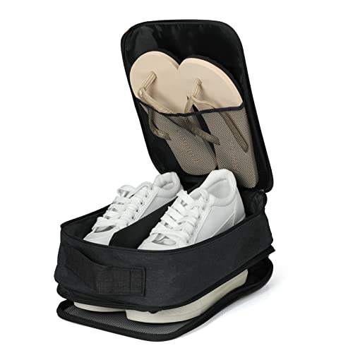 Travkoa Travel Shoe Bags, Large Shoe Bag Holds 3 Pair Of Shoes For Travel Portable Shoes Pouch And Daily Use Storage Pouch With Handle, Small Black #TOP2