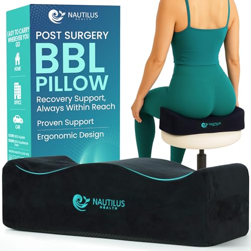 Nautilus Health BBL Pillow for Sitting After Surgery – Brazilian Butt Lift Recovery Cushion for Pain Relief