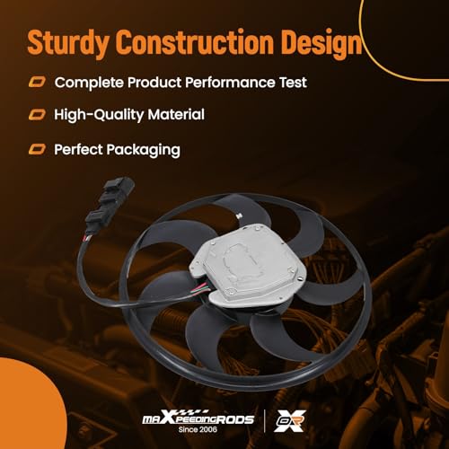Image of maXpeedingrods Right Engine Radiator Cooling Fan w /Brushless Motor Assembly for Audi Q7 2007-2015, 7L0959455E 7L0959455B