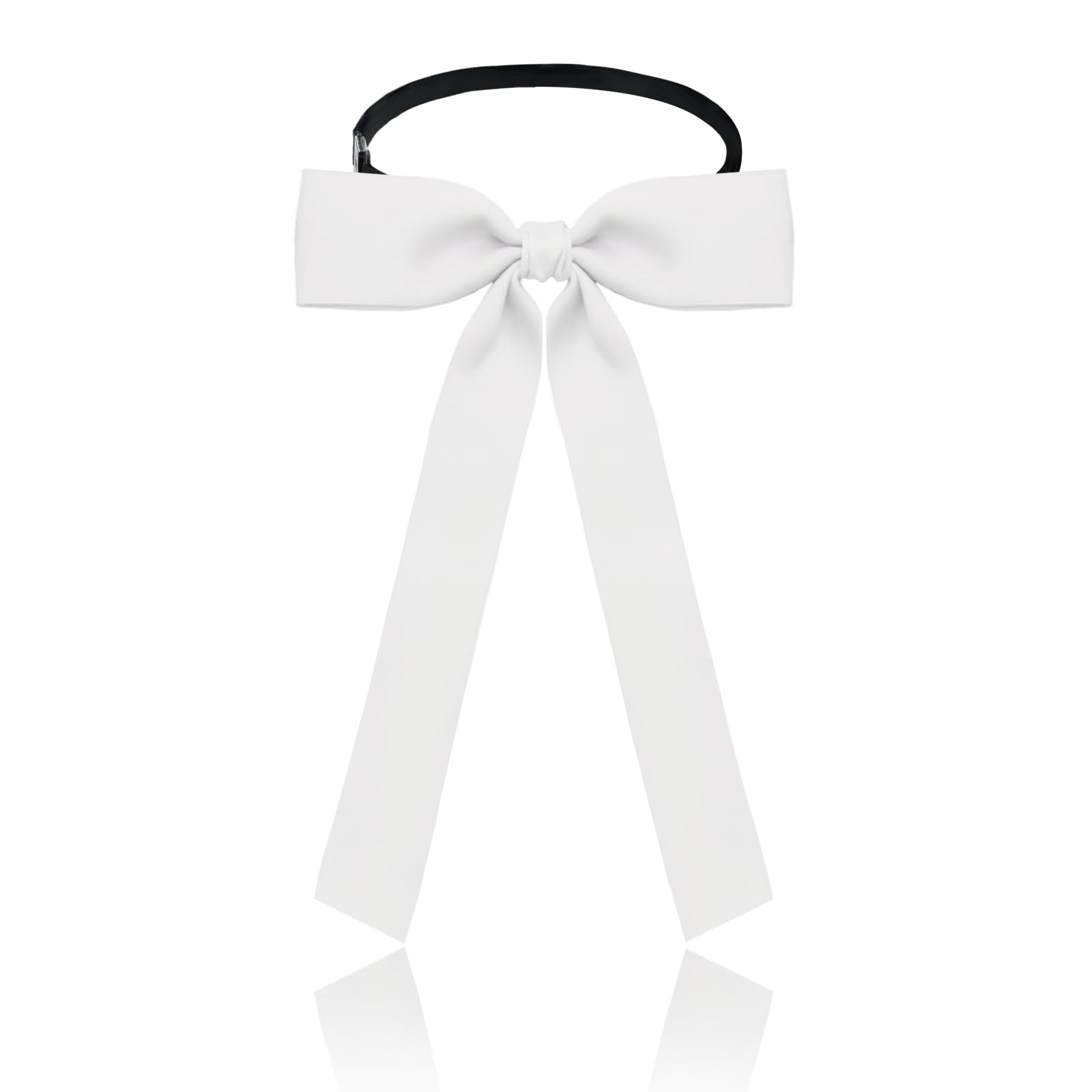 Luckyvestir Western Bow Ties for Men Women, Black/Red Colonel Satin Ribbon String Bow Tie for Costume Uniform