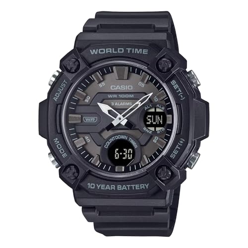 Montre Casio AEQ-120W-1BVCF pour lire l'heure facilement grâce au double cadran lisible