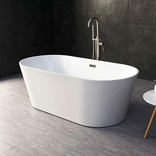 Woodbridge B-0013 BTA-1513 67 Inch Acrylic Freestanding Bathtub Contemporary Soaking White Tub thumb #3