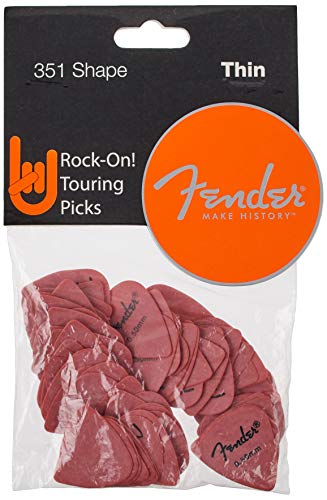 FENDER 098–7351–701 fin 50 mm rock-on Touring Médiators, 72 Médiators, rouge - Les Beatles, Paul McCartney, John Lennon, RIngo Starr, George Harrison FENDER 098–7351–701 fin 50 mm rock-on Touring Médiators, 72 Médiators, rouge – Image 4