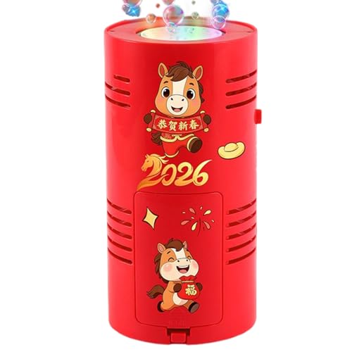 Máquinas de burbujas – Decoración del año del caballo de 15 agujeros con luz – Máquinas de burbujas recargables para niños | para exteriores, niños, exteriores, patio, baño, fiesta de juegos
