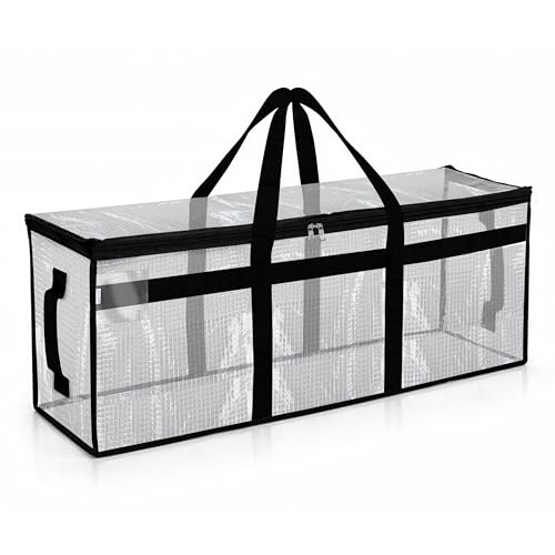 Image of Storite Premium Multi-Purpose Heavy Duty Moisture Proof 80 Litres Transparent Super-Size Jumbo Underbed Storage Bag /Toys /Blankets /Stationery Paper /Clothes Storage Bag (84x26x37 cm)