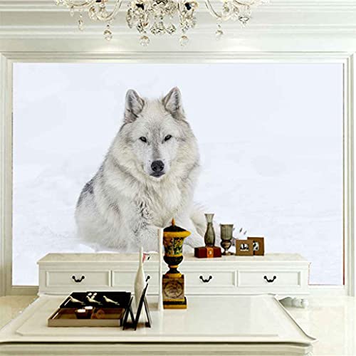 Papier peint canevas 3D loup impression HD moderne auto-adhésif - 4