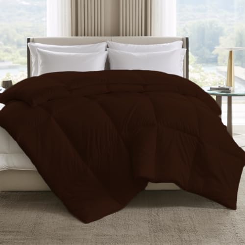 Image of Earthlycozy 300GSM Premium Comforter - Hypoallergenic, Breathable, Reversible, Lightweight, All-Season, AC Friendly and Machine Washable (Chocolate Brown, Double)