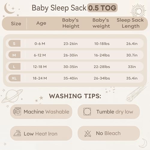 Image of Baby Sleep Sack 0-6 Months 3 Pack 100% Cotton Lightweight 0.5 TOG Wearable Blanket Baby Sleep Bag with 2-Way Zipper for Newborn Infant Green