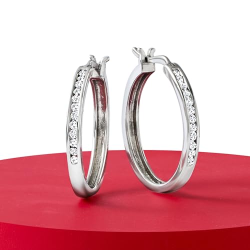Ross-Simons 0.25 ct. t.w. Diamond Hoop Earrings in Sterling Silver3