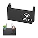 YEJAHY Caja de almacenamiento para enrutador WiFi, montaje en pared, sala de estar, TV, estante de almacenamiento de pared, estante para decoración del hogar (negro)