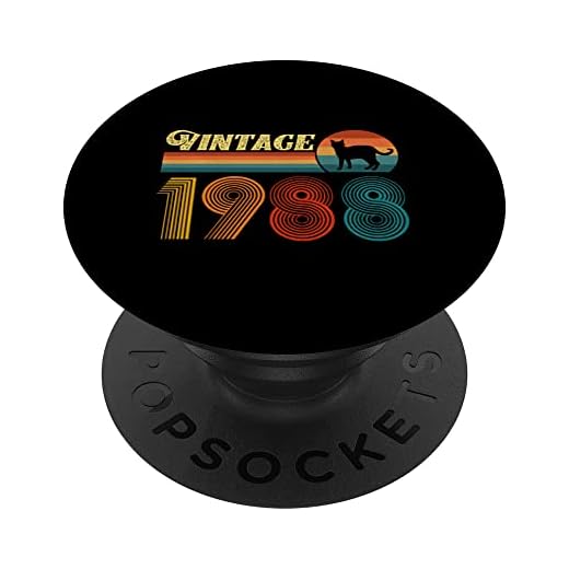 Camisa de gato divertida vintage regalo de cumpleaños 1988 hombres mujeres 35 años PopSockets PopGrip Intercambiable