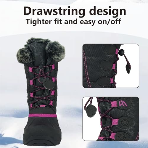 Snow Boots Kids Waterproof Durable and Slip Resistant Winter Snow Boots for Boys and Girls with Insulated Fleece Lining Perfect for Snowy Adventures Ideal Snow Boots toddler to Keep Feet Warm and Dry4