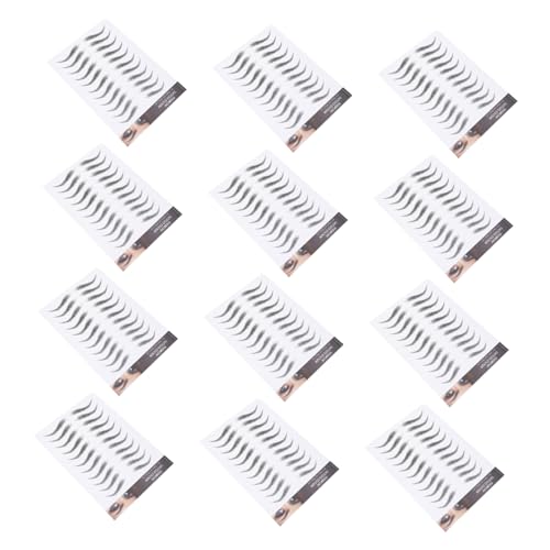 BAZEITFLOW 12 hojas Pegatinas de Cejas Artificiales Impermeables Realistas para Maquillaje Fácil y Duradero para Cejas Claras o Escasas