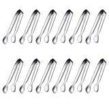 JCREN 12 Pack Serving Tongs, Small Serving Utensils for Catering, Food-Grade 304 Stainless Steel...