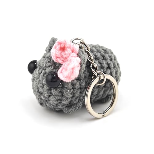 Bezlya Handgefertigter Hamsti Schlüsselanhänger 6 5 cm x 5 cm Einzigartiger Liebevoll Gewebter Anhänger