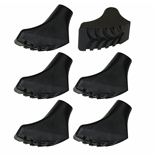 SchwabMarken Neuf! Embouts Caoutchouc de Rechange pour bâton de Marche Nordique/randonnée Trekking, Embouts Forme A - 6 pièce et Autres Accessoires de