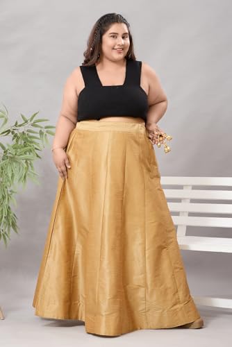 Image of DARIKA Golden Skirts for Women in Plus Size & Small Size.