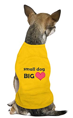 Parisian Pet Dog Cat Clothes Tee Shirts Embroidered T-Shirt S Dog Big Heart, M #TOP2