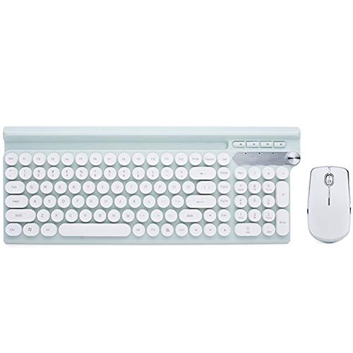 YC° La Combinaison Clavier/Souris sans Fil Peut Être Étanche À l'eau Mute Bouton Bosse Bouton Capuchon Téléphone sous Bureau Jeu Clavier D'ordinateur Portable, Noir Blanc Jaune,Blanc