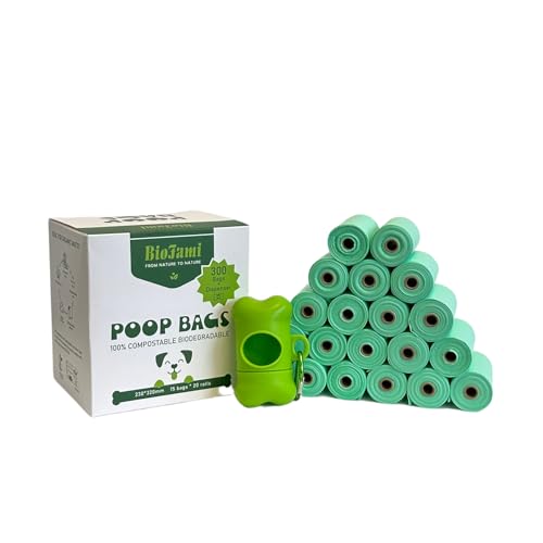BIOFAMI Bolsas basuras Caca Perro Biodegradables, 300 Bolsas con ...