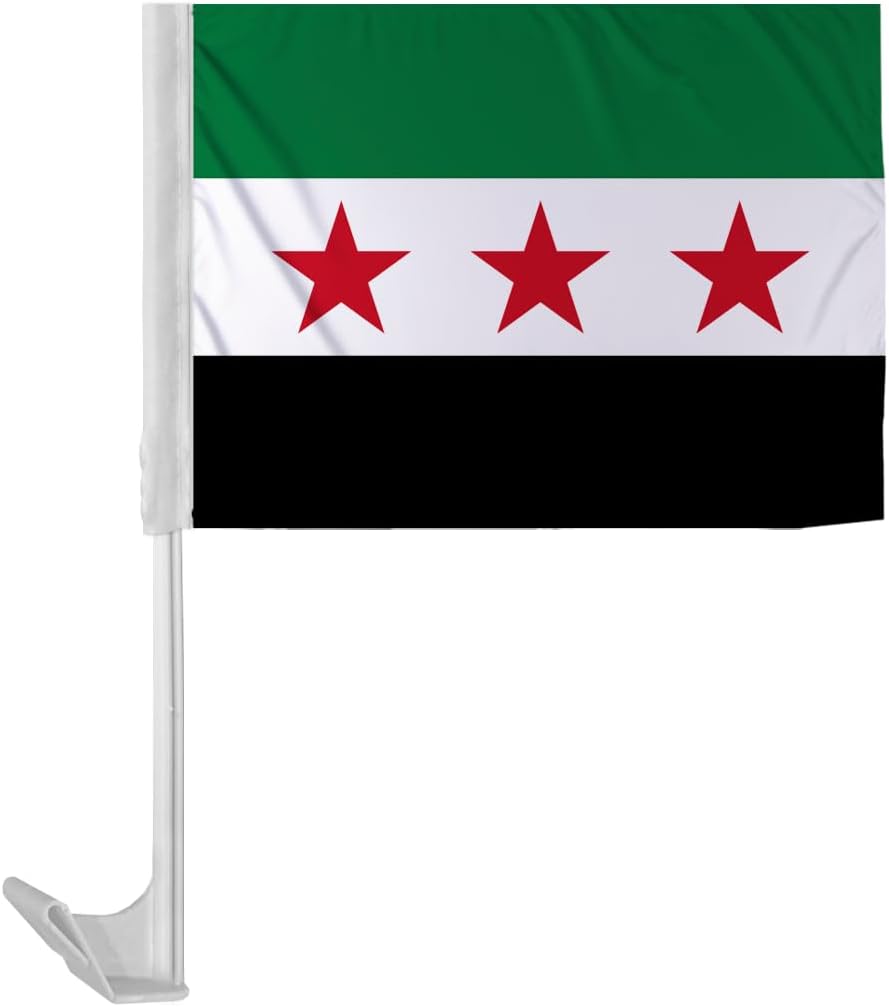 AGAS Syrian (Republic) Country Flag 2x3ft Syria Freedom Flag 3 Star Free Army Banner Nylon