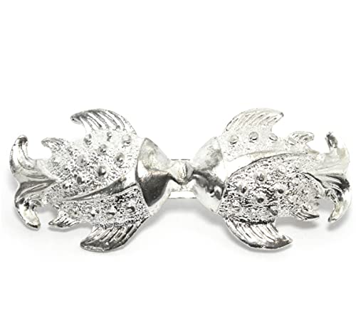 2LIVEfor Haarspangen Damen Silber Gross Vintage Glitzer Haarspangen Fisch Haarschmuck Fische Haarklammer Blatt groß Haarclips Haarspange Kopfschmuck Schleife Cover