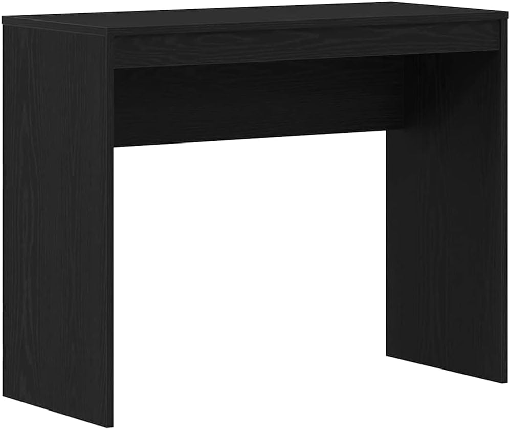 vidaXL Desk Black Oak 35.4x15.7x28.3 Engineered Wood