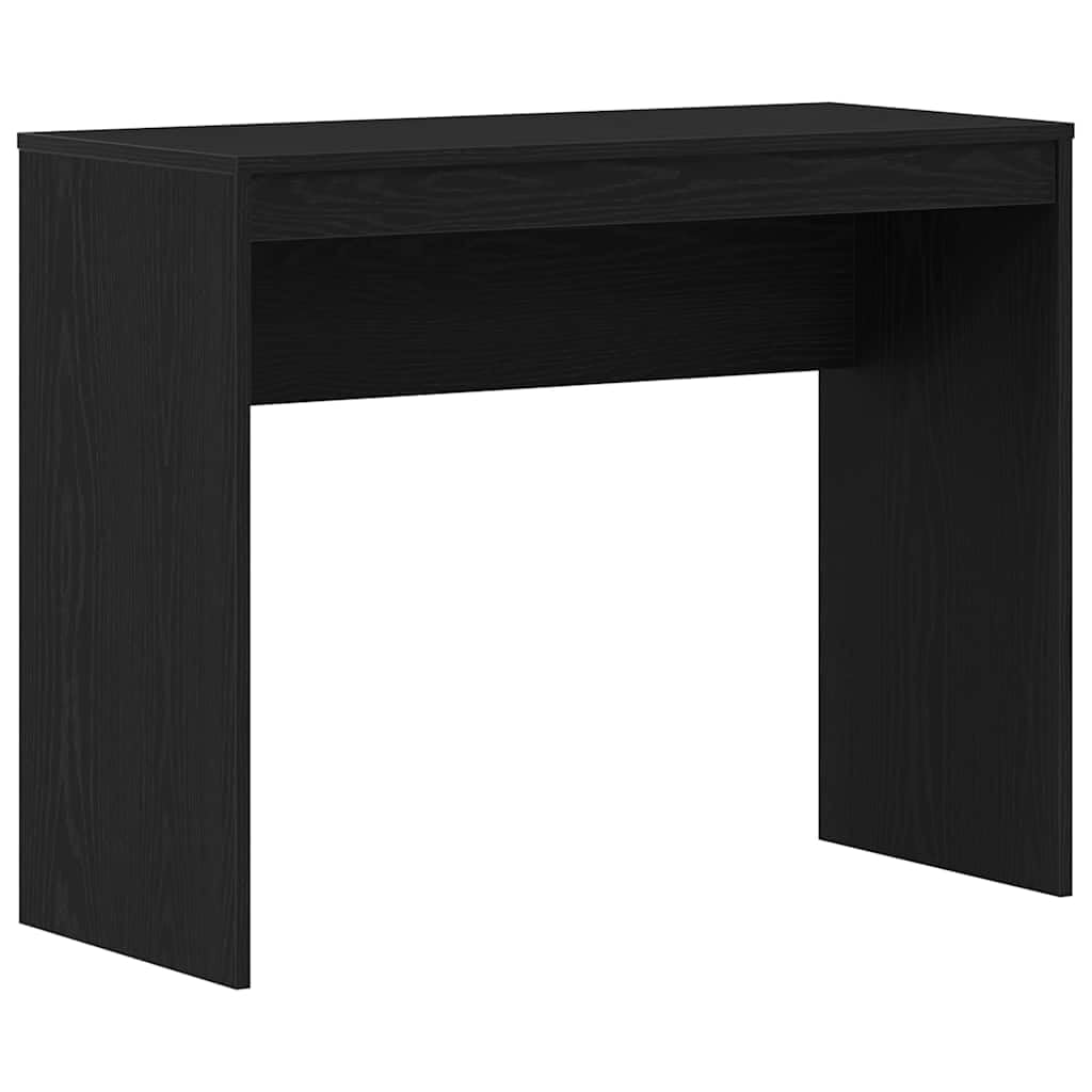 Scrivania in rovere nero, 90 x 40 x 72 cm, moderna scrivania per computer in legno, tavolo da lavoro compatto per casa e studio, stabile tavolo da ufficio