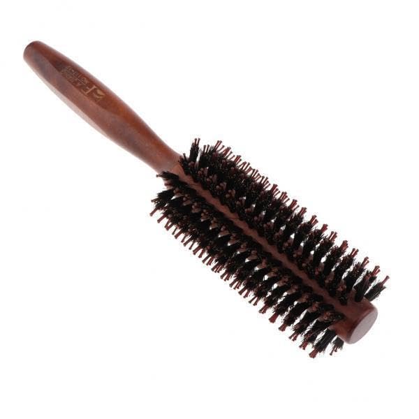 2xBristles Wood Round Styling Hairbrush Roll Comb for Curling Straight Hair 01-image-25