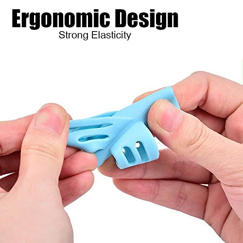 Image of WOTOFY Pencil Gripper for Kids Handwriting - Pack of 3 Pencil Holders for Posture Support - Soft Silicone Writing Aid for Toddlers, Preschoolers, Students, and Young Learners-Multi-Color Design