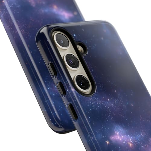 Coque Samsung S24 Plus rigide contre les rayures style nébuleuse bleue