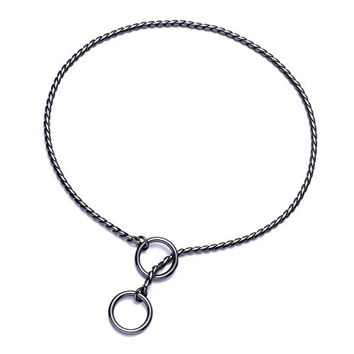 Mile High Life | Dog Training Collar | Curb Chain Collar | Chrome Copper Slip Lead | P Ring Collar | Choke Collar (18in/45cm-4.0mm)