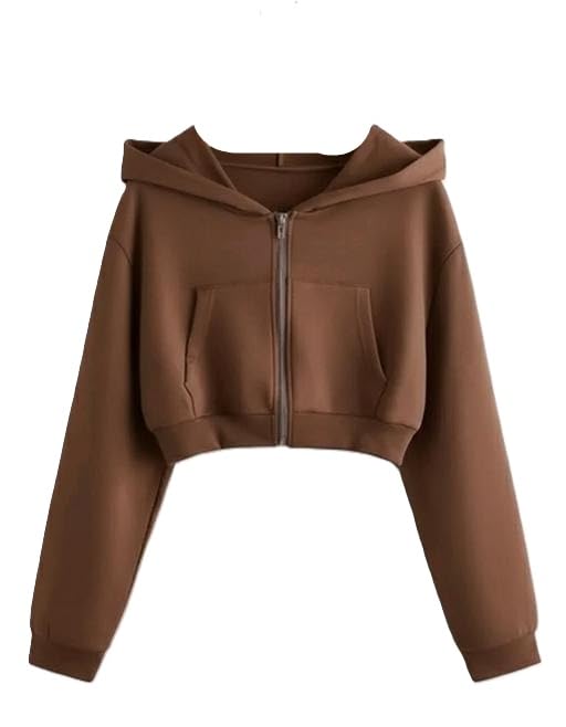 Women Sweatshirt Comfortable Fit Soft Stretchable Material Perfect for Casual Office and Home Brown XL-image-29