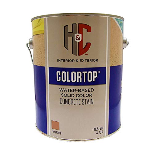 H&C 20.101354-16 Colortop Water-Based Solid Color Concrete Stain Terra Cotta Gallon
