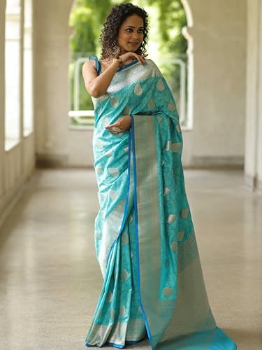 Image of Sugathari Women's Banarasi Saree Pure Kanjivaram Silk Saree Soft new ladies 2025 Design Wear Pattu Sarees Sadi Party Sari collections With Blouse Piece (San Pari-224)