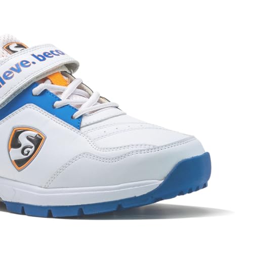 Image of SG Mens Shoe Century 6 0 White /Royal Blue /Orange No 8